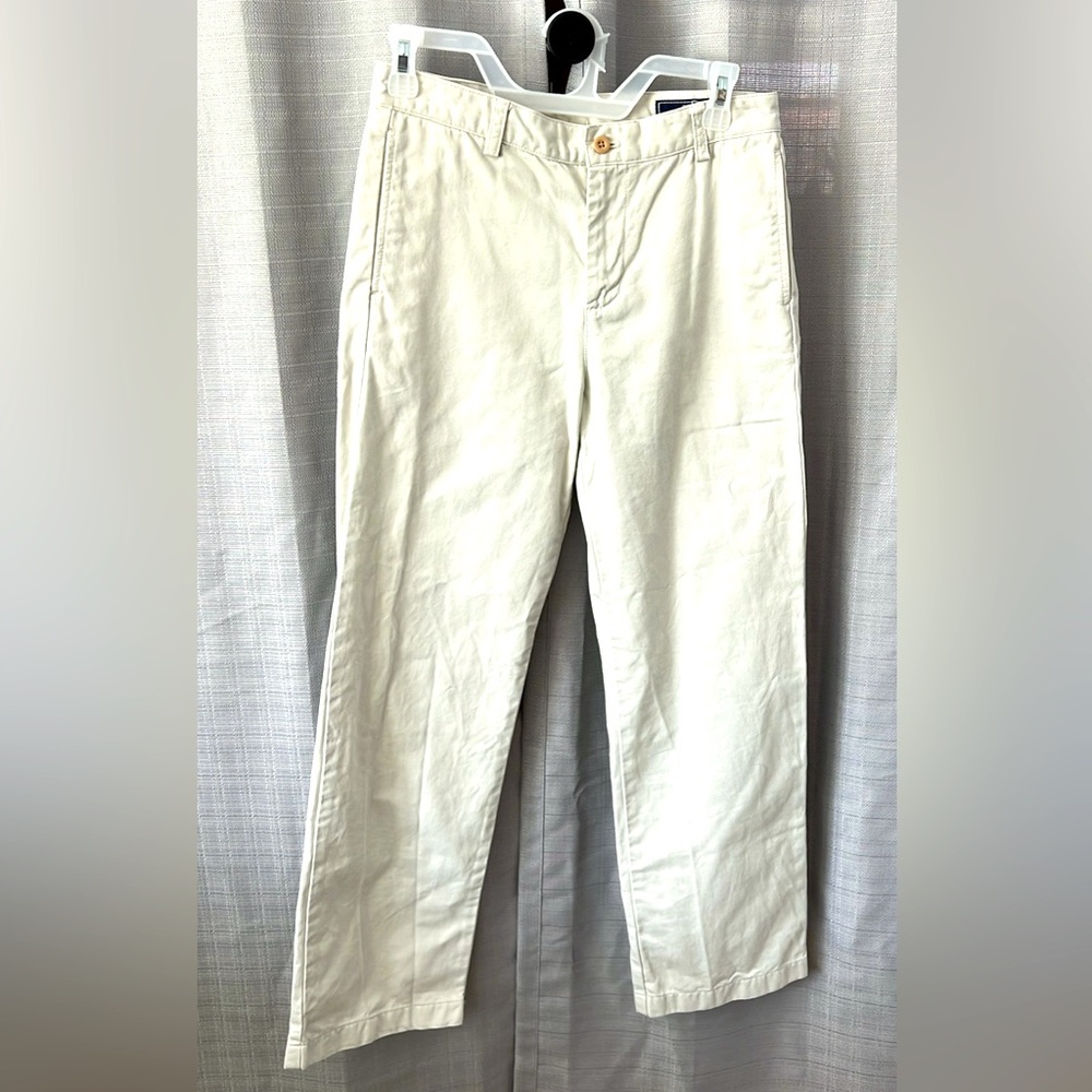 Vineyard Vines light beige flat front cotton pants, size 18 (teen)
